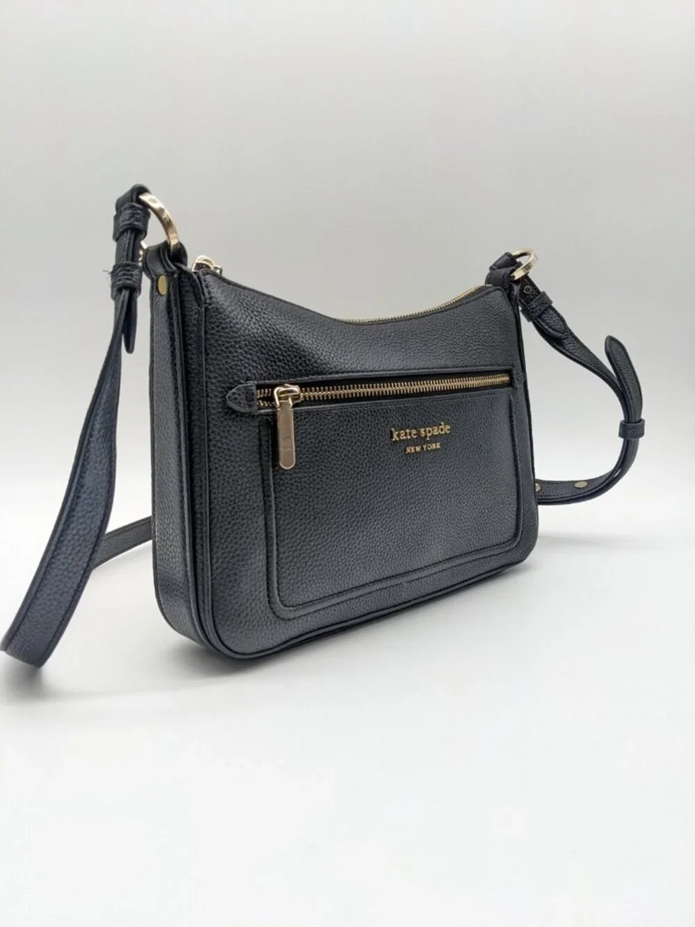 KATE SPADE NY Hudson pebbled leather women's small crossbody bag - Black